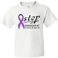 thumbnail image 3 of Inktastic Stop Domestic Violence-purple Ribbon Youth T-Shirt, 3 of 5
