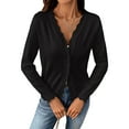 thumbnail image 2 of Women'S Long Sleeve V-Neck Button Down Cardigan Knit Shrugs Sweater, 2 of 9