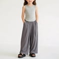 thumbnail image 2 of Ruyang Girls Wide Leg Pants Flowy Loose Fit Palazzo Pants for Kids Elastic High Waist Baggy Trouser Lightweight Casual Beach Bottoms, 2 of 8