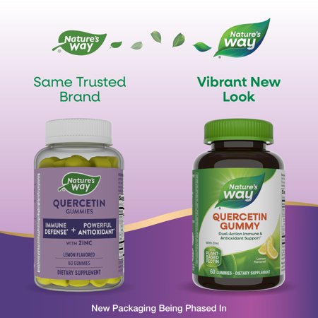 ネイチャーズウェイ 亜鉛入りケルセチン 60粒 グミ レモンフレーバー Nature's Way Quercetin Gummies with Zinc ミネラル めぐりサポート さらさら お取り寄せ