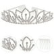 thumbnail image 3 of FELTECHELECTR Tiara de cristal con diamantes de imitación para boda, fiesta, niña de las flores, diadema, corona nupcial, joyería de boda, 3 of 6