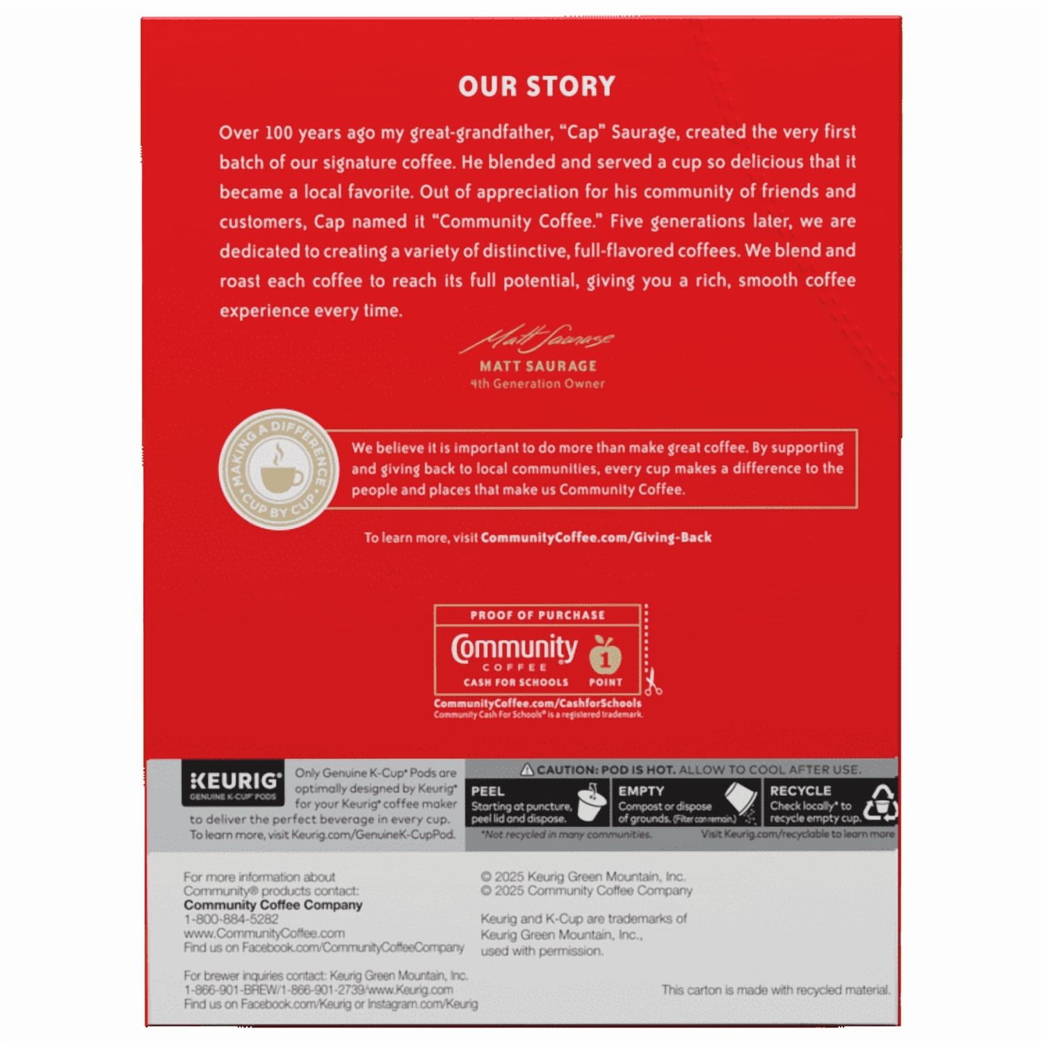 Community® Coffee Café Special Coffee Single-Serve Cups 22 ct Box