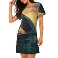 thumbnail image 2 of Lsque Sunset Ocean Whale Pattern Nightgowns for Women Sleep Shirts Short Sleeve Nightshirt Pullover Nightdress Soft Sleepwear Relaxed Fit Nightdress, 2 of 6