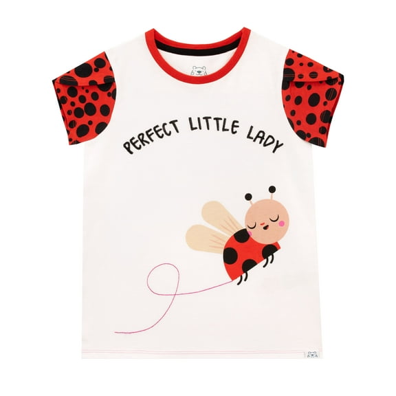 Harry Bear Girls Ladybird Perfect Little Lady Short Sleeve T-Shirt Sizes 3T-8