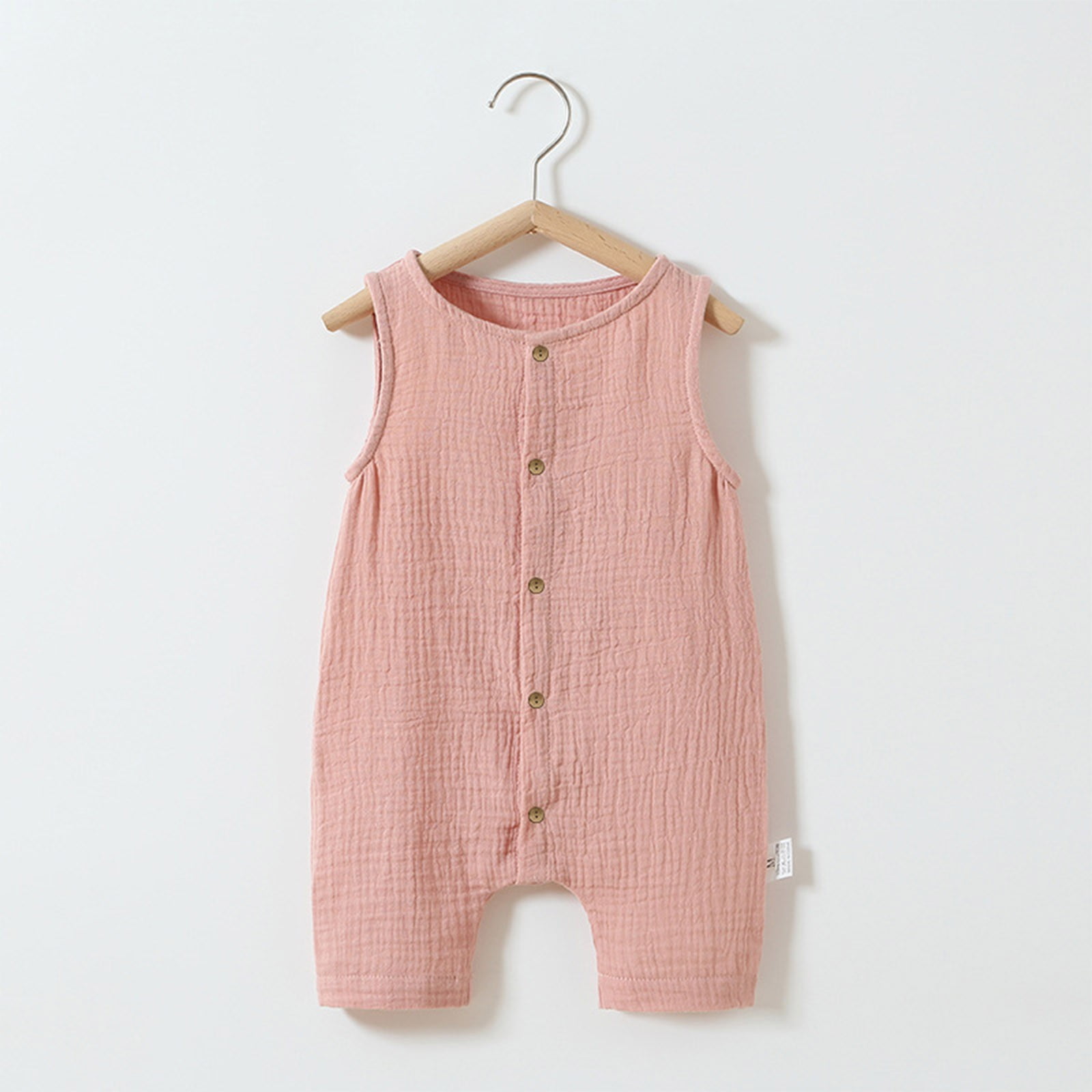 Zwiiyzr 3-12M Baby Boys Girls Romper Jumpsuits Sleeveless Solid