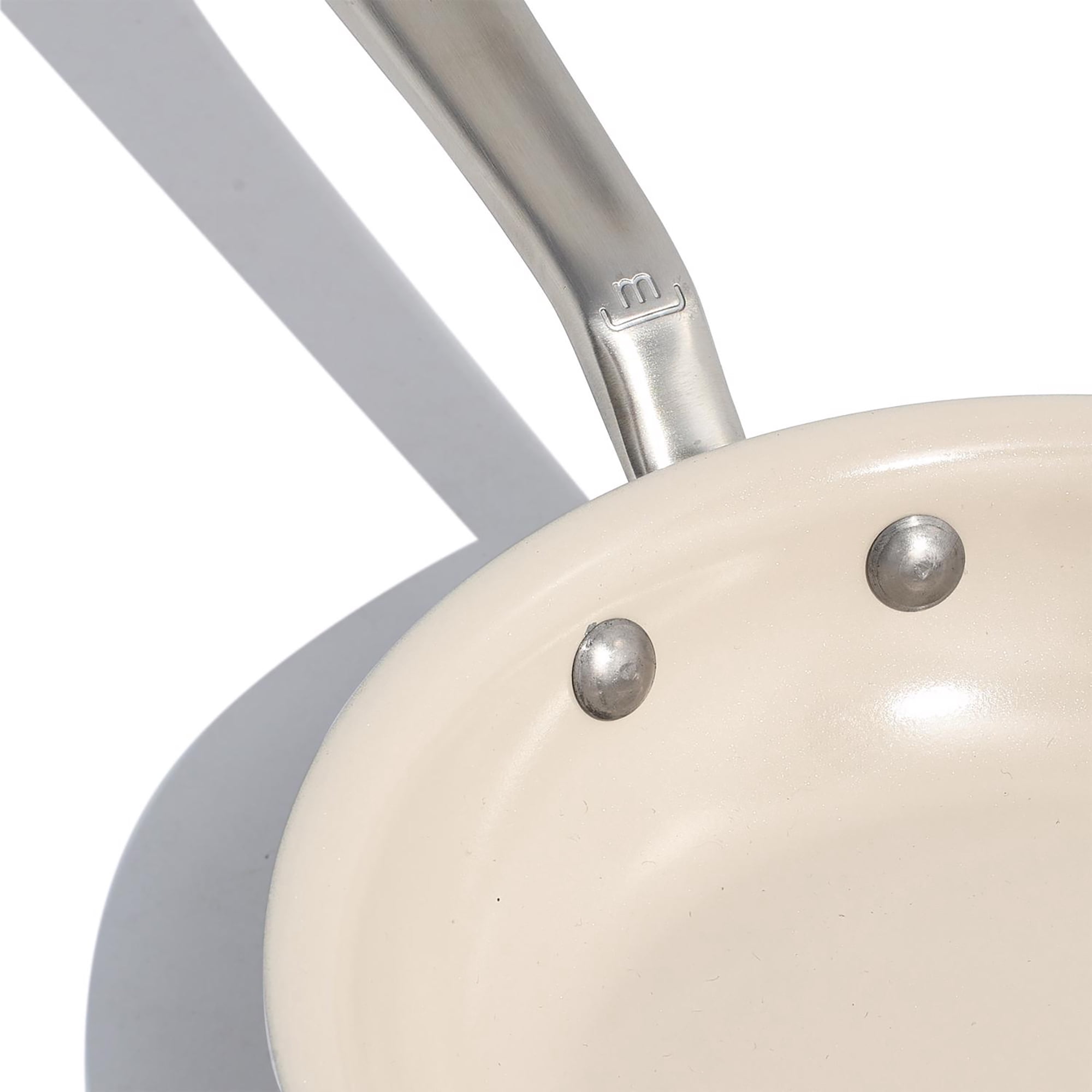 Made In Cookware Ceramic/Stainless Steel Fry Pan 8 in. Silver/White