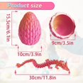 thumbnail image 3 of Easter Egg Dragon Egg 3D Printed Dragon Egg Articulated Dragon Dragon with Dragon Egg Fidget Dragon Egg Toy Executive Desk Toys Adults Fidget Dragon Toys (Red, 12''), 3 of 13