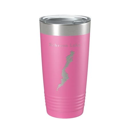 

Schroon Lake Map Tumbler Travel Mug Insulated Laser Engraved Coffee Cup New York 20 oz Pink