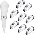 thumbnail image 1 of Stainless Steel Napkin Rings Metal Napkin Ring Holders Modern Ring Holder Serviette Buckles Metallic Adornment For Table Settings Kitchen Dinner Party, 1 of 5