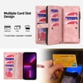 thumbnail image 6 of for iPhone 13 Pro Max Wallet Case with Card Holder & Detachable Magnetic Phone Case, Leather All-round Protection Phone Case Wallet for Women/Men,6.7 in, Pink, 6 of 16