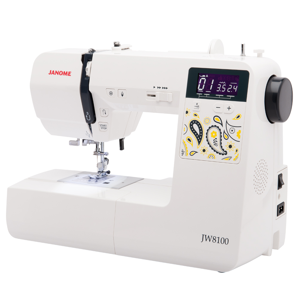 Janome JW8100 Fully-Featured Computerized Sewing Machine with 100 Stitches, 7 Buttonholes, Hard Cover, Extension Table and 22 Accessories - image 5 of 12
