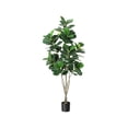 thumbnail image 4 of Artificial Fiddle Leaf Fig Tree 4/5/6ft Tall Fake Ficus Tree for Home Decor Faux Lyrata Plants Green Tree with Pot for Indoor Outdoor Home Office Living Room Bathroom Decor, 4 of 7