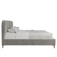 DHP Callie Upholstered Bed, King Size Frame, Light Gray Velvet