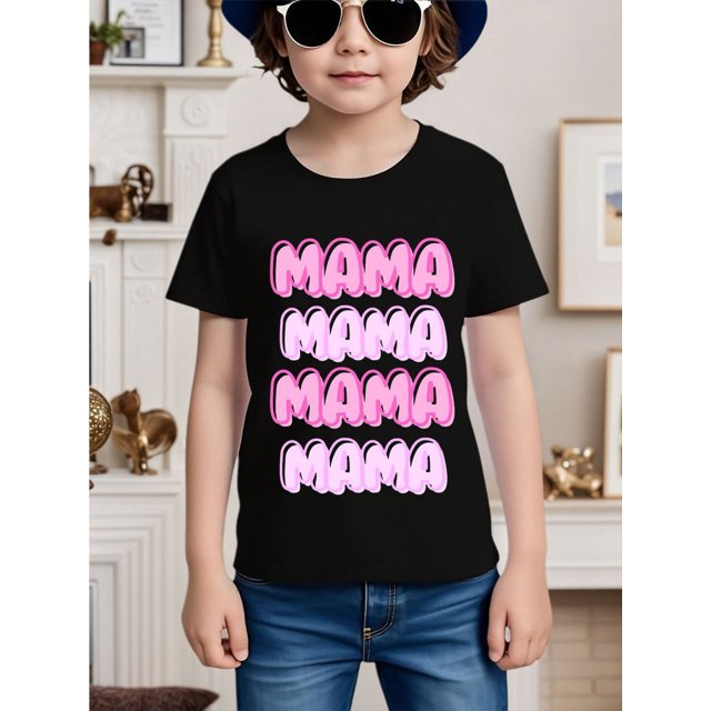 Boys' Summer Cotton Tshirt Playful Pattern Graphic Breathable Unisex Kids Top tee