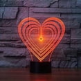 thumbnail image 2 of YSITIANNA 3D Love Heart Night Light led Lamp Illusion 7 Color Changing Touch Switch Table Desk Decoration Lamps Birthday Gift Acrylic Base USB Cable Toy STNL#2341, 2 of 4