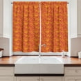 thumbnail image 2 of Ambesonne Oriental Kitchen Curtains, Swirly Abstract Paisley, 55"x45", Magenta Orange, 2 of 3