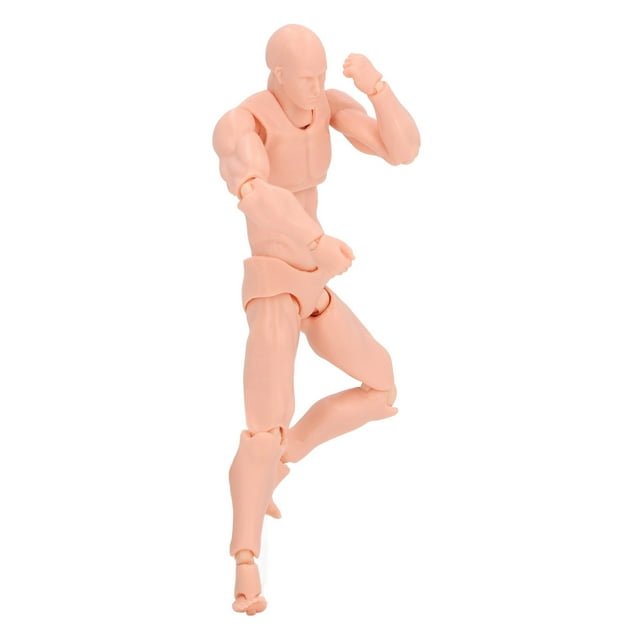 Action Figure Body, Multipurpose Drawing Doll Model Pedestal Support PVC Highly Flexible Joints for Photography Skin Color Male,Skin Color Female,Gray Male,Gray Female