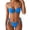 Dark Blue, variant on Solid Color Metal Ring Bikini Two Piece Swimwear Top And High Waist Bottom/Army Green/S