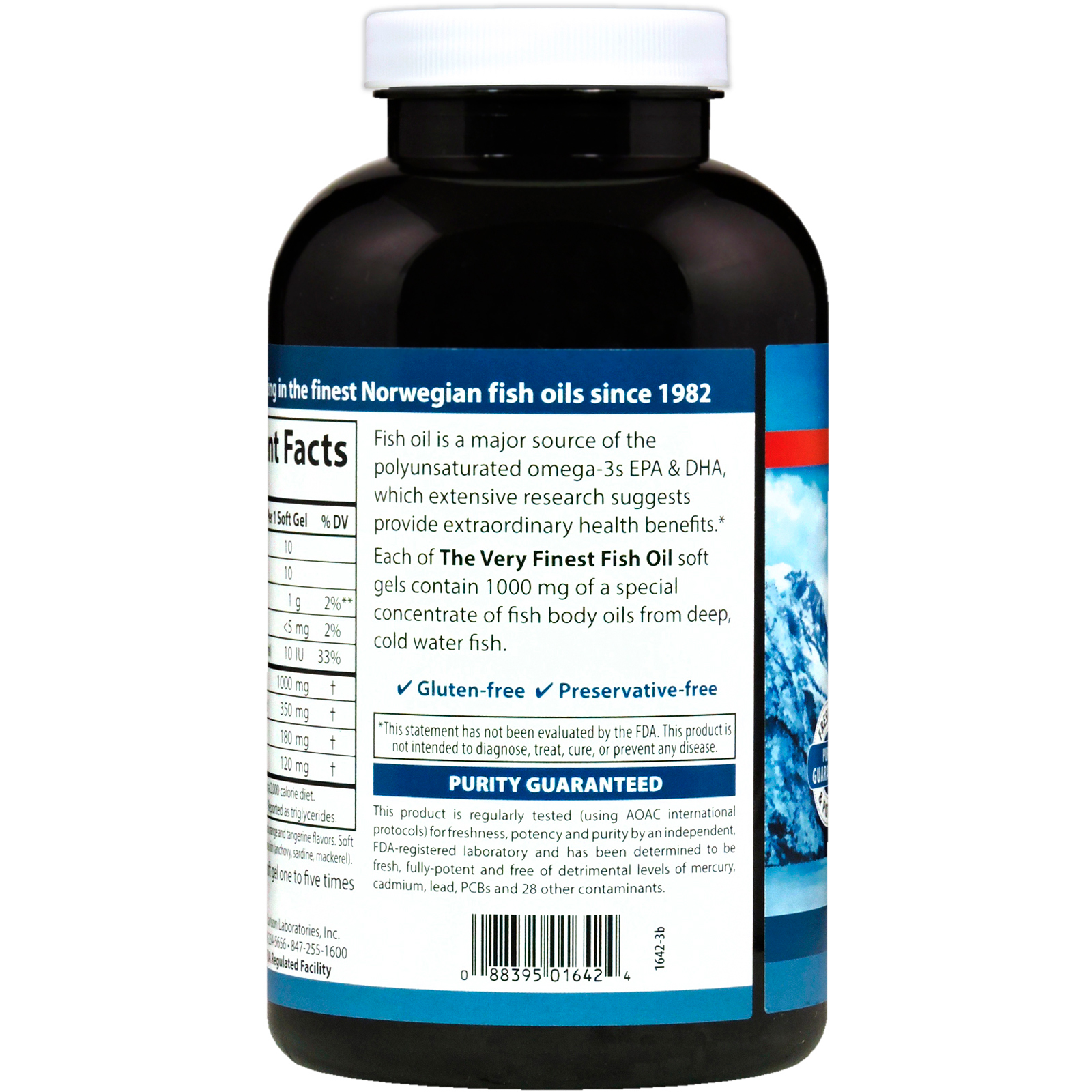 Carlson Very Finest Fish Oil Omega-3 Orange Flavor - 1000mg 240 Softgles