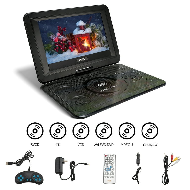 Portable CD&DVD Player 10.1 インチ Portable 13.9' DVD Player, Swivel Screen, Rechargeable
