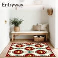 thumbnail image 3 of ODIKA 8'x10' Machine Washable Non-Slip Area Rug, Ranier Palmette Interlocking Botanical Medallion Arrangement High Traffic Rug with Pad, Burgundy, 555168, 3 of 8