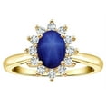thumbnail image 2 of Star K � Classic Lady Diana Halo Oval 7x5 Created Star Sapphire Ring, 2 of 9