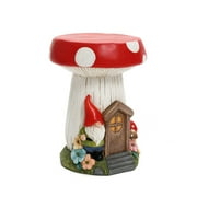 LuxenHome Gnome Mushroom MgO Indoor and Outdoor Sculpture Side Table