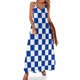 thumbnail image 1 of Vestido sin mangas con cuadros de Kentucky en azul y blanco, vestido de verano para mujer coreana, vestido de verano para mujer, vestido largo para mujer, 1 of 7