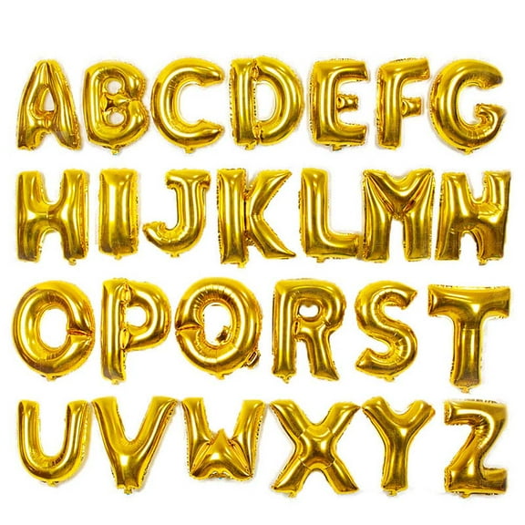NUOLUX Balloons Letter Alphabet Balloon Foil Letters Birthday A Party Gold  Helium Mylar Wedding Z Custom Inch 16 Metallic