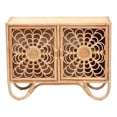 thumbnail image 3 of Pemberly Row Armoire de Rangement à 2 Tablettes en Rotin Naturel avec Pattes Courbées, 3 of 9