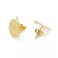 thumbnail image 6 of U8MO 10 Gold 304 Stainless Steel Filigree Flower Earring Post Loop Stud Findings 17mm, 6 of 9