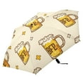 thumbnail image 2 of Cartoon Beers and Stars All Weather Umbrella Triple Folding Parasol 6 Ribs UV Protection Portable, 2 of 8