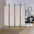 thumbnail image 6 of Room Dividers Folding Privacy Screen with 4 Panels Steel Frame Living Room Divider For Living Room,Office Use, Tan, 6 of 6