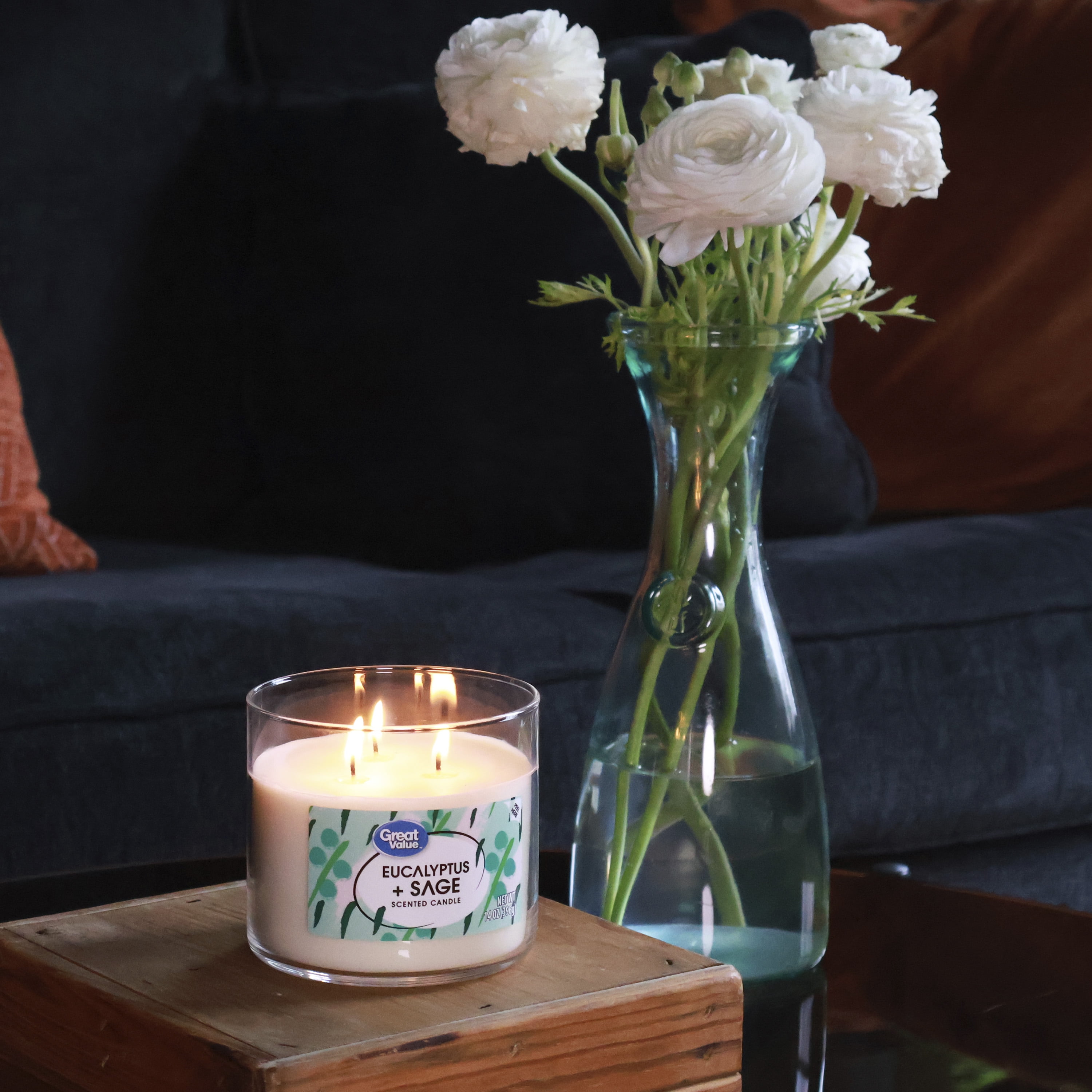Great Value Eucalyptus & Sage Candle, 14 oz