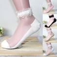 thumbnail image 3 of Flmtop Women Fashion Ultrathin Transparent Beautiful Lace Flower Elastic Short Socks, 3 of 7