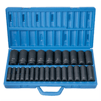 Grey Pneumatic 1326MD 26-Piece 1/2" Drive 6-Point Metric Deep Impact Socket Set