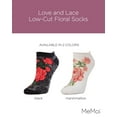 thumbnail image 2 of MeMoi Love and Lace Low-Cut Floral Socks - Womens - Female, One Size, Black, 2 of 7