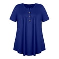 thumbnail image 2 of Ketyyh-chn99 Vêtements pour Femmes Ample Grande Taille Blouse Confortable Été Manches Courtes Tunique Décontractée Hauts Confortable Ample Col Rond Hauts BU2,S, 2 of 4