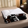 thumbnail image 5 of Cowhide Bedding Set Queen Size, Cute Cow Print Comforter Set Rustic Animal Duvet Sets Teens Adult Bedroom, Western Farmhouse Quilted Duvet With 2 Pillow Cases, Black White, 5 of 5
