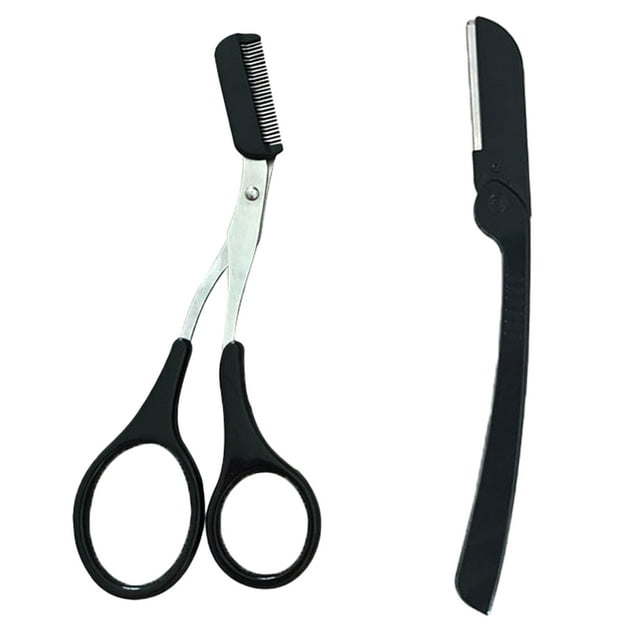 Tijeras recortadoras de cejas con peine para acortar la ceja