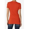 thumbnail image 2 of Women's & Juniors Basic Round Crew Neck Short Sleeve Stretch Cotton Spandex T-Shirts, 2 of 4