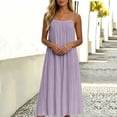 thumbnail image 5 of ClodeEU Women's Sleeveless Spaghetti Strap A Line Midi Dress,Casual Flowy Loose Vacation Dress Purple,Women's Plus XXL, 5 of 6