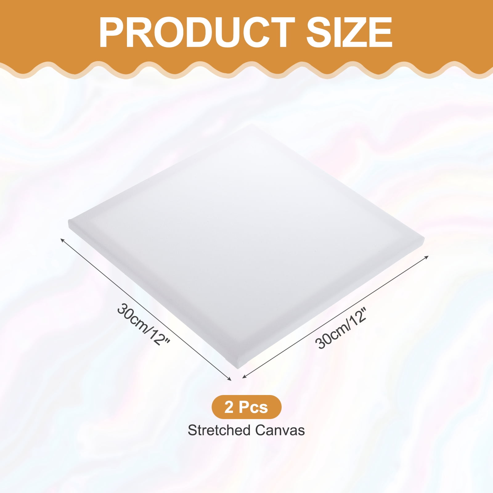 Uxcell 2 Pcs Stretched Canvas, 12x12" Artist Boards 4/5" Profile Cotton Panels,White