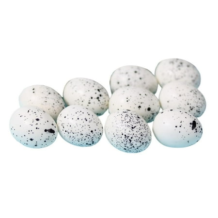 

greenhome 10 Pcs Fake Quail Eggs Great Detail Small Oval Shape Contrast Color Vivid Garden Decoration Micro Landscape Mini Simulated Bird Eggs Figurines Garden Decor Supplies