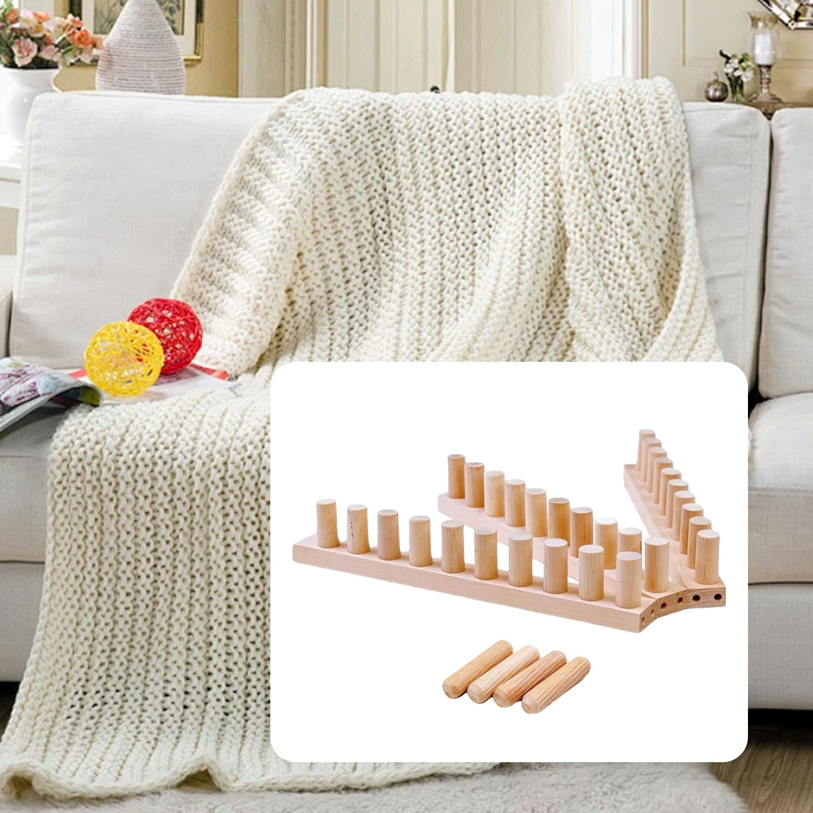 GUOOL Mini Weaving Frame Wooden Frame Hand Knitting Frame Peg Frame Chunky Wooden Blanket Knitting Frame for Relaxing Crafting And Home Decoration for Begin