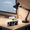 thumbnail image 4 of Reloj despertador de escritorio digital espejo fecha temperatura pantalla LED, puerto USB, 4 of 5
