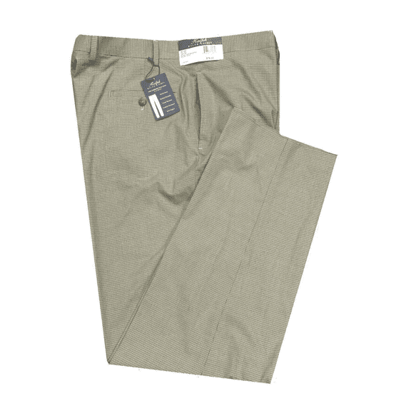 Ralph Lauren Men Relaxed Fit Flat-Front Checked Dress Pants, Olive 36X29