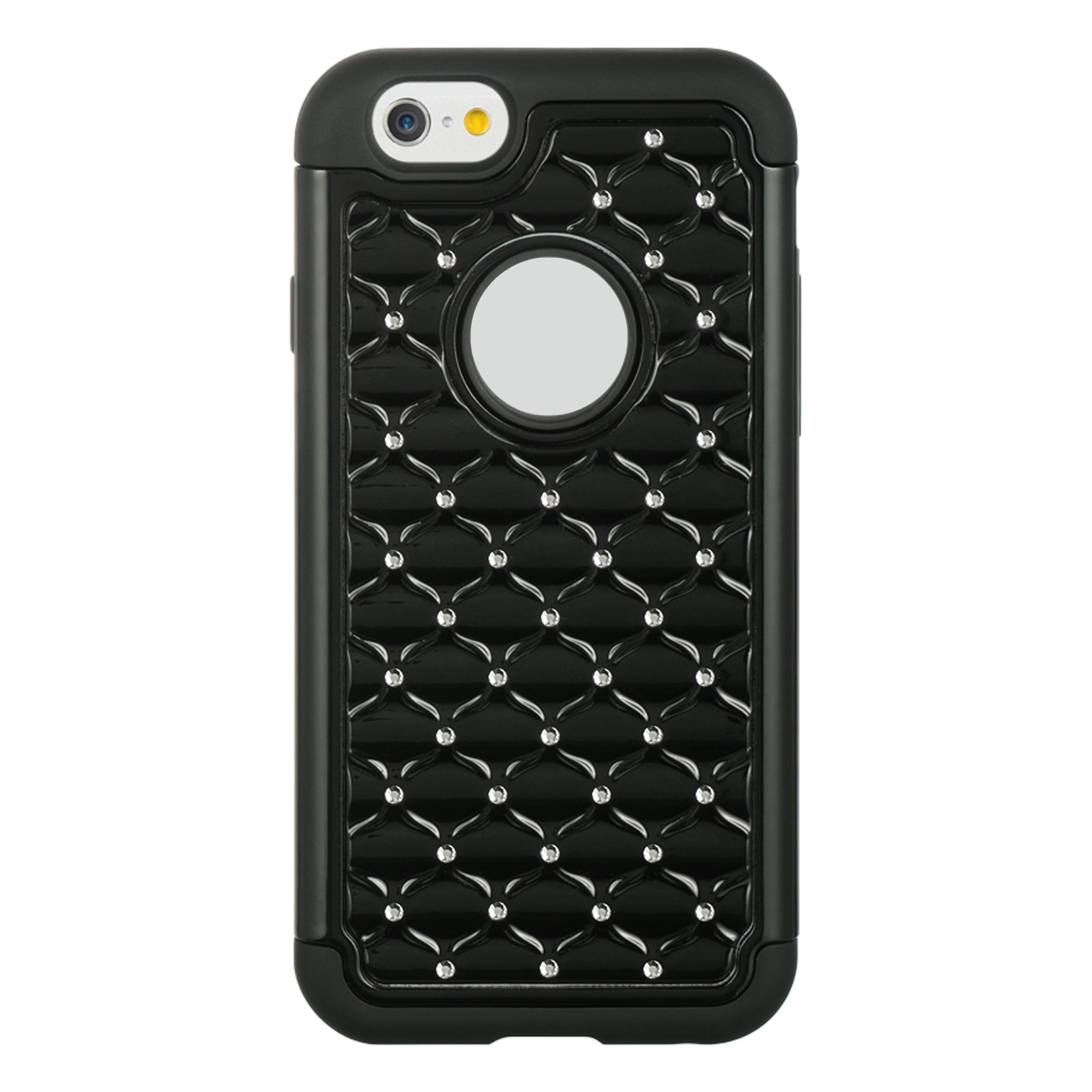 Faux Diamond Bling Silicone Skin Hard Snap Back Cover iPhone 6 iPhone 6s