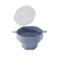 thumbnail image 2 of 2X Silicone Microwave Popcorn Bowl Foldable Popcorn Maker Bucket Bowl with Lid Folding Popcorn Kitchen Baking Tool Gray, 2 of 2