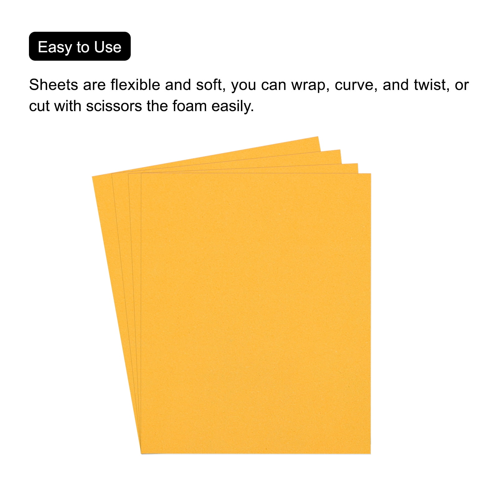EVA Foam Sheets Golden Yellow 19.7 Inch x 35.4 Inch 1mm Thick Crafts Foam Pack of 5